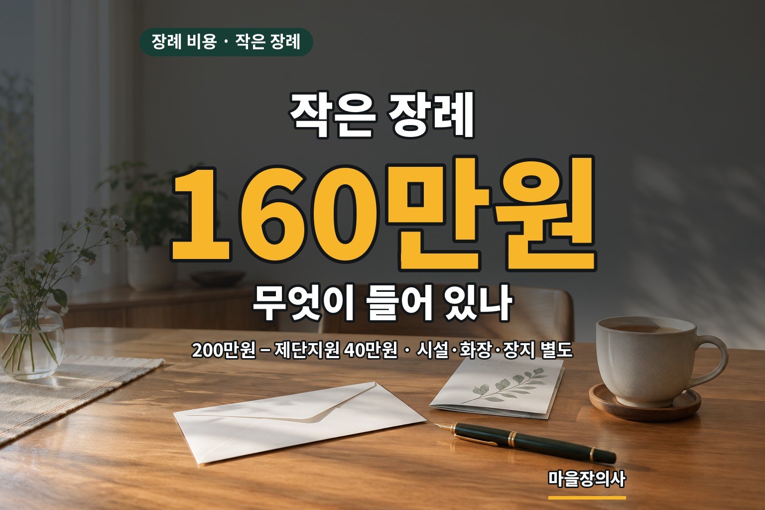 You are currently viewing 작은 장례 160만원에 들어 있는 것과 들어 있지 않은 것